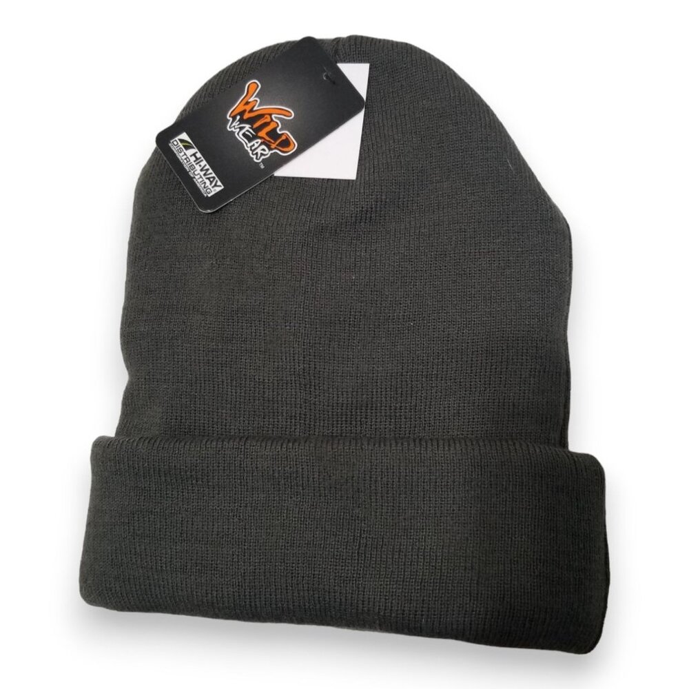 WILD WEAR Unisex Cuffed Skull Knit Winter Hat Cap‎ In Gray